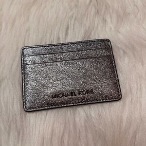 Micheal Kors Silver Metallic Card Wallet Case